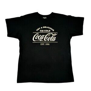 Vintage Coca-Cola 1886 An American Classic Logo T-Shirt Black Size XL